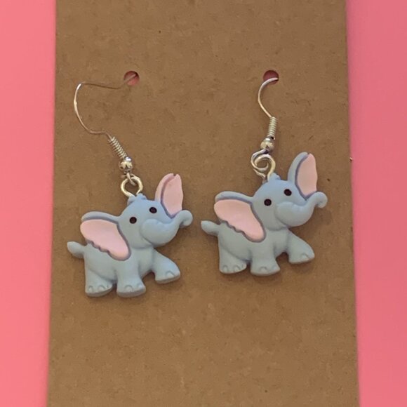 Elephant Earring, African Earring, Safari Earring, Silly Animal Earring, Gift - Picture 3 of 4